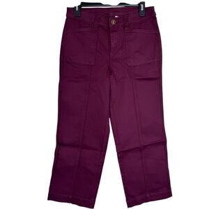 Belle by Kim Gravel Petite TripleLuxe Twill Gaucho Bordeaux 6 Petite NWOT Pocket